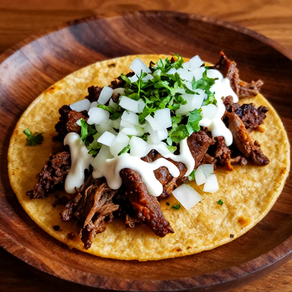 Plated serving of Authentic Pot Birria Tacos