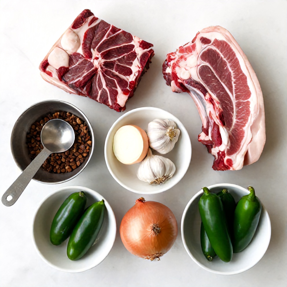 Raw ingredients for Authentic Pot Birria Tacos