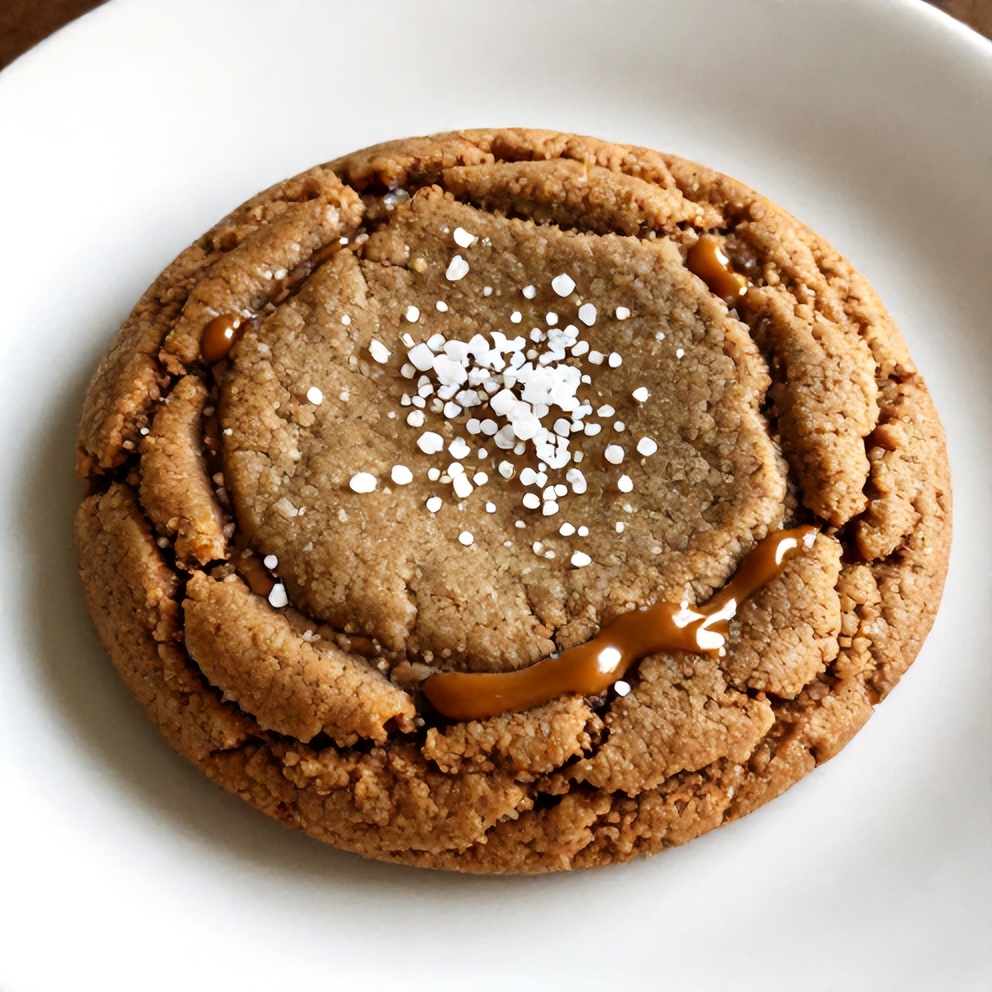 Plated Brown Butter Coffee Toffee Cookies with Sea Salt Topping