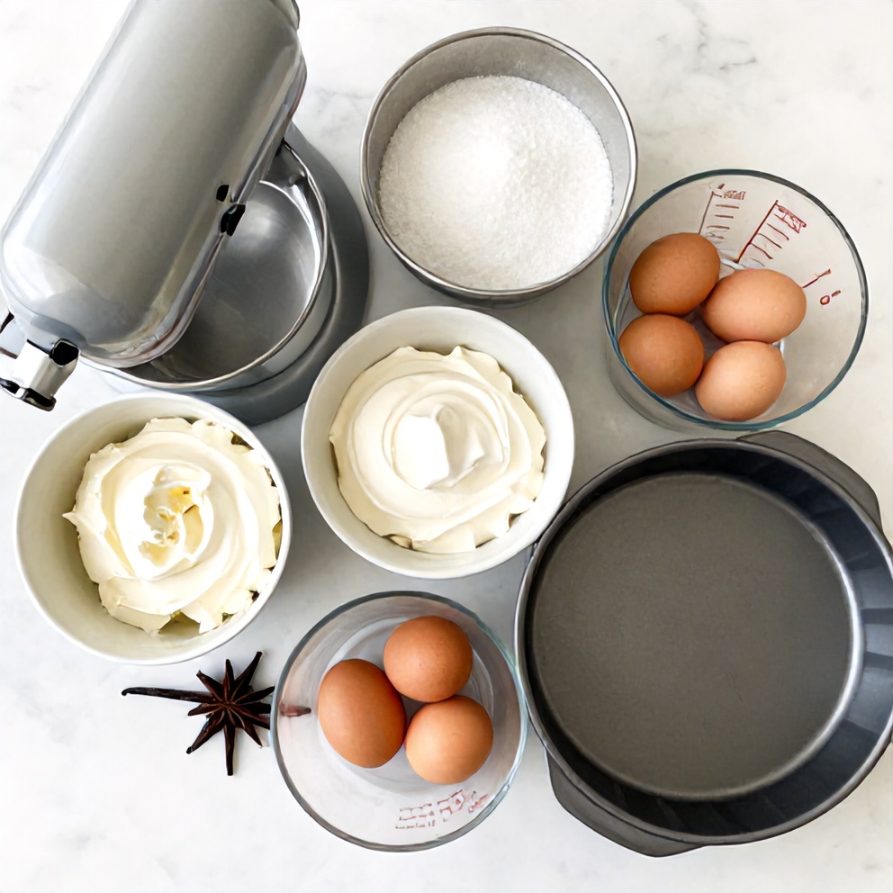 Raw Ingredients for Burnt Basque Cheesecake