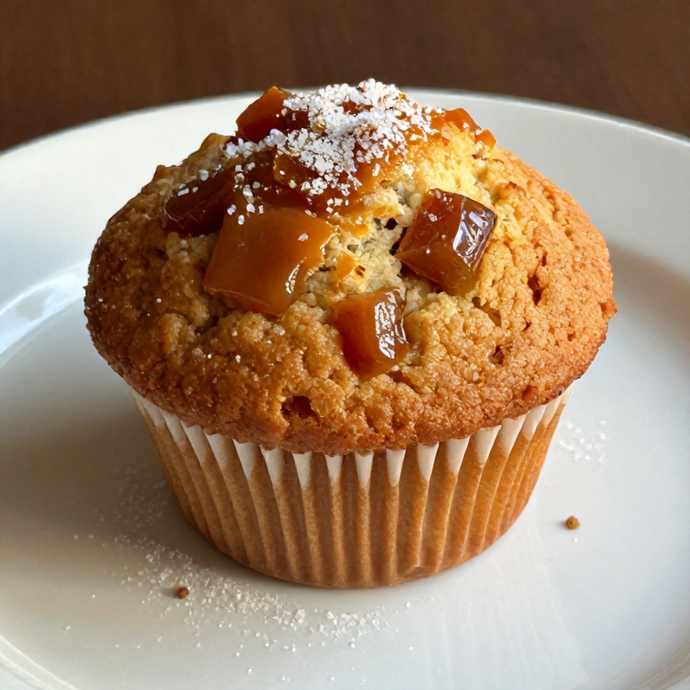 Freshly Baked Caramelized Rhubarb Muffins