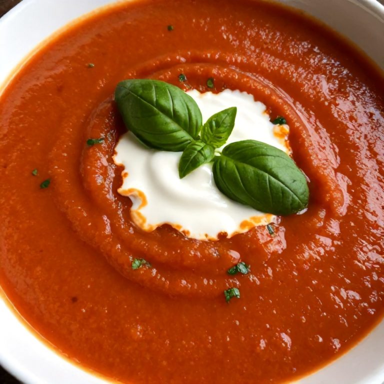 Chilled Roasted Tomato Basil Soup