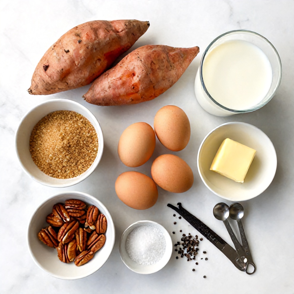 Raw Ingredients for Classic Sweet Potato Casserole