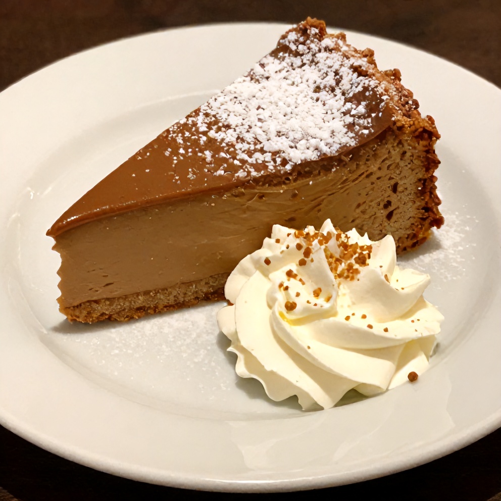 Sliced Brown Sugar Chai Cake on a plate with a cup of tea