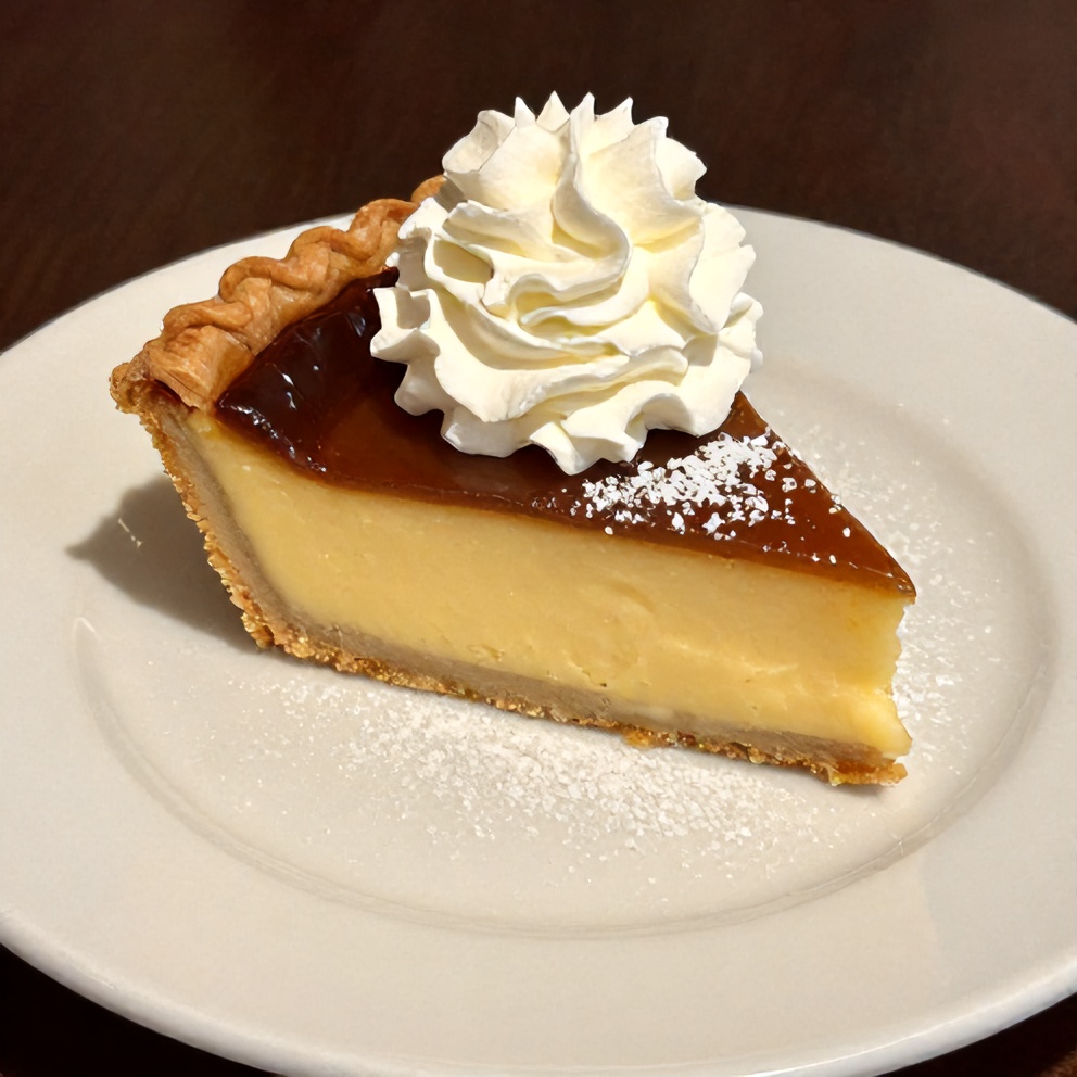 Boston Cream Pie Slice on Plate