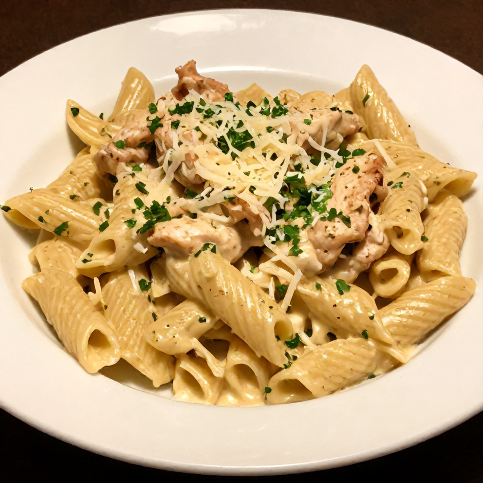 Plated Creamy Cajun Chicken Pasta