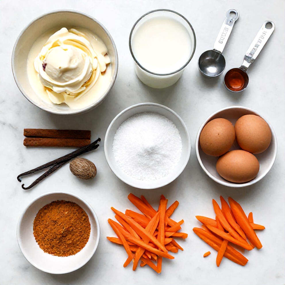 Raw Ingredients for Carrot Cake Ice Cream