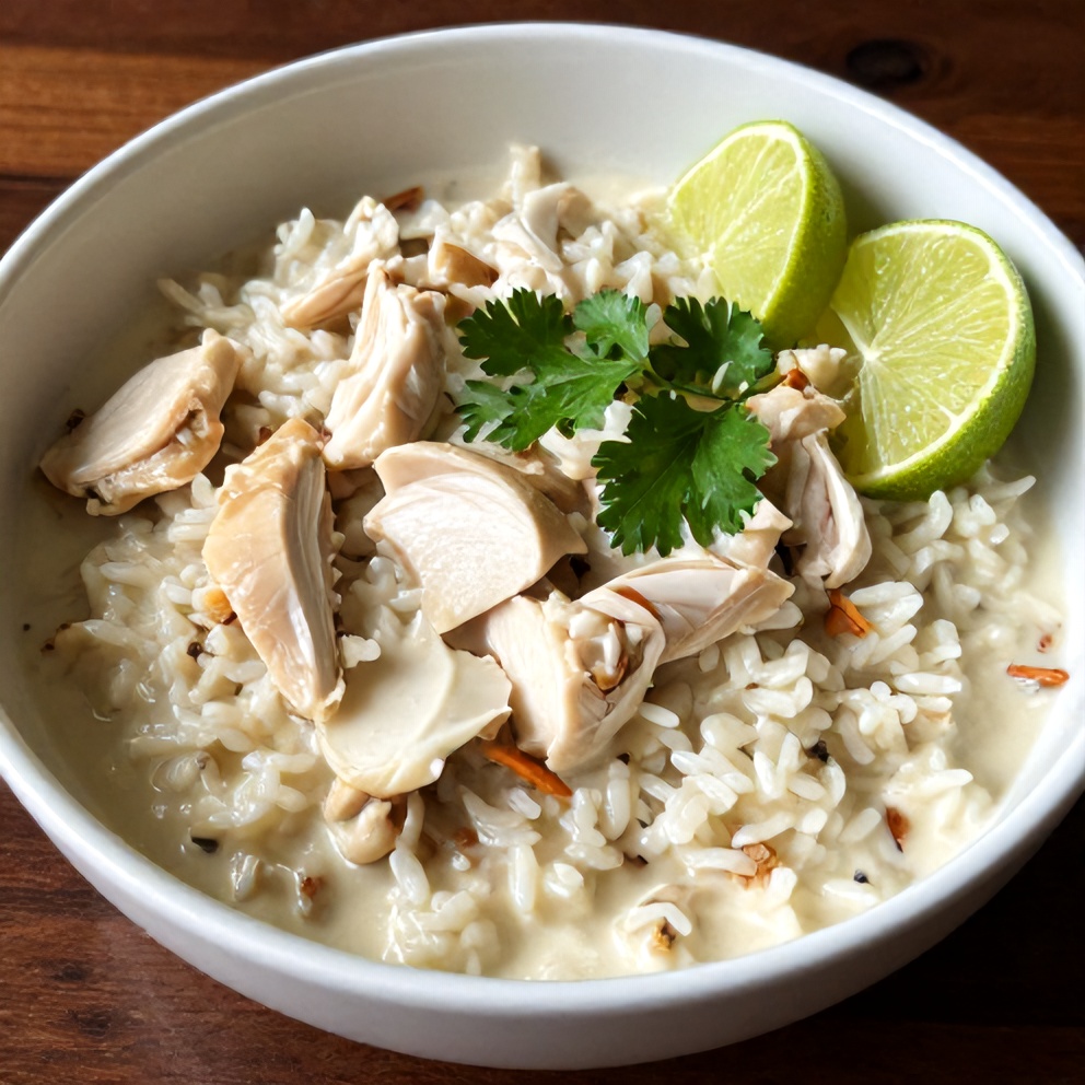 Creamy Coconut Chicken Brothy Rice