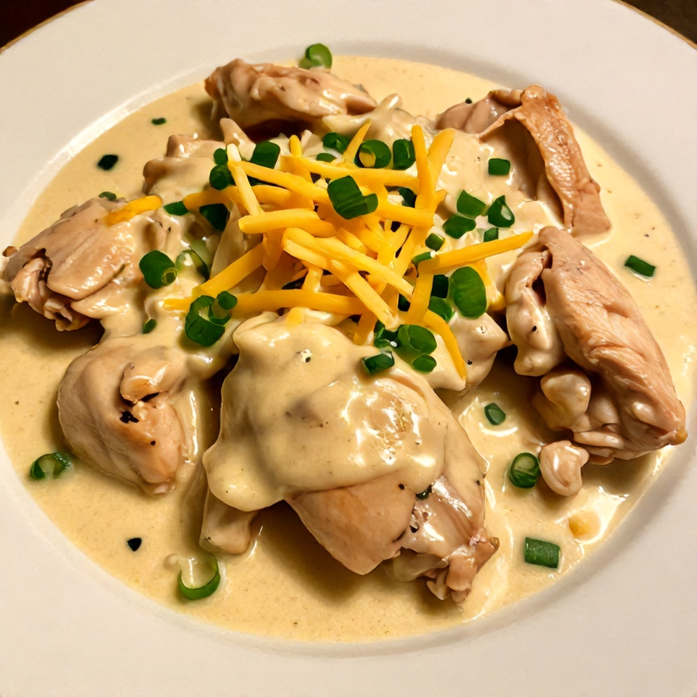 Plated serving of Creamy Crockpot Marry Me Chicken