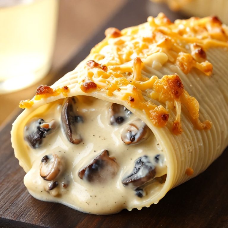 creamy garlic mushroom stuffed shells