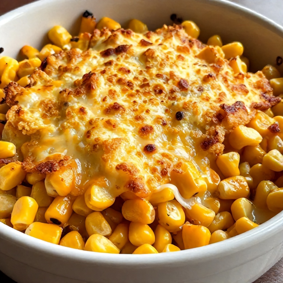 Perfectly baked Jalapeño Popper Corn Casserole served in a bowl