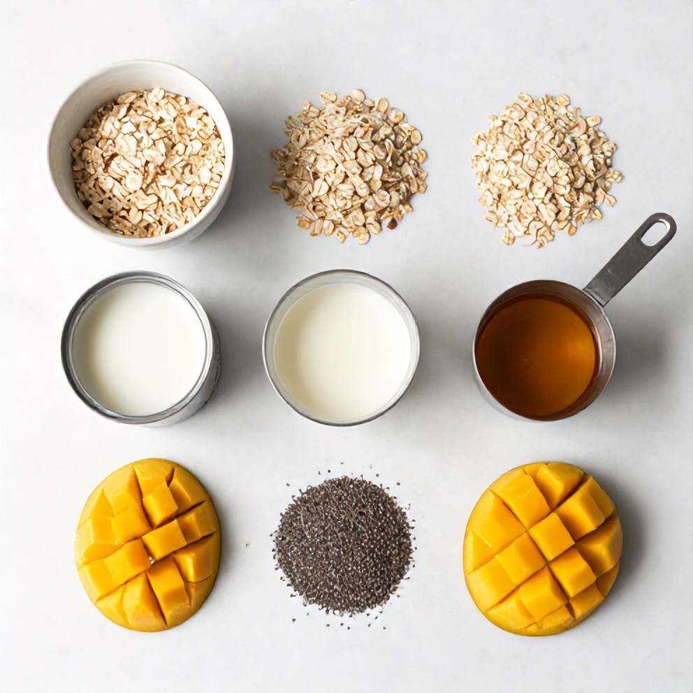 Pandan Coconut Overnight Oats Ingredients