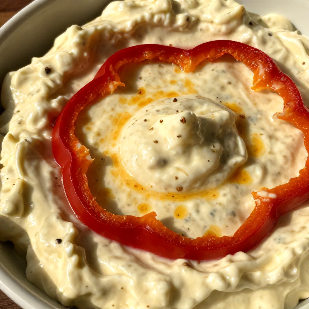 Creamy Roasted Red Pepper and Garlic Dip