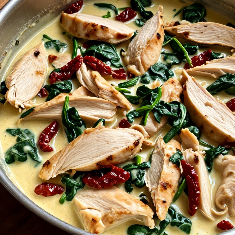 creamy sun-dried tomato chicken skillet
