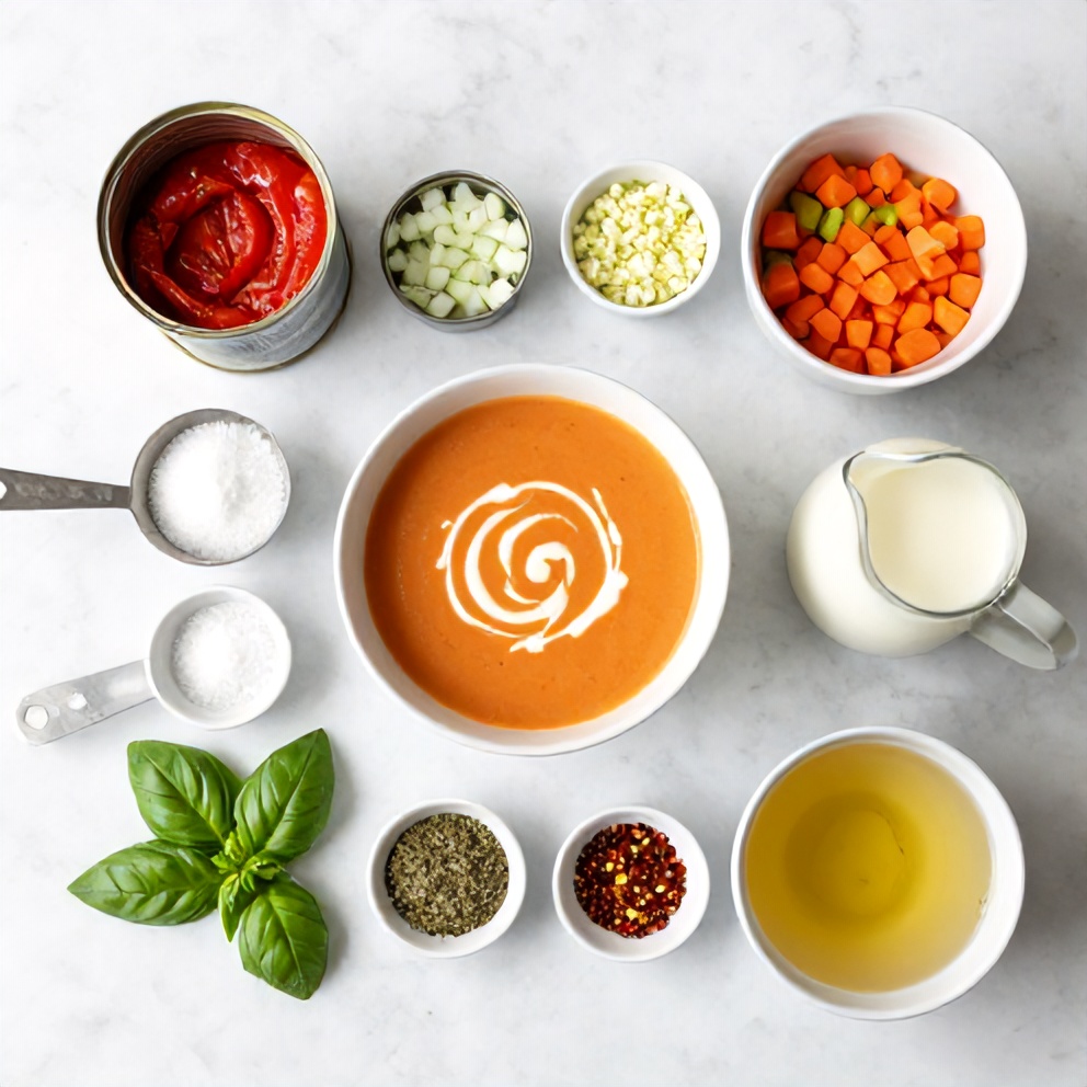 Raw Ingredients for Creamy Tomato Soup