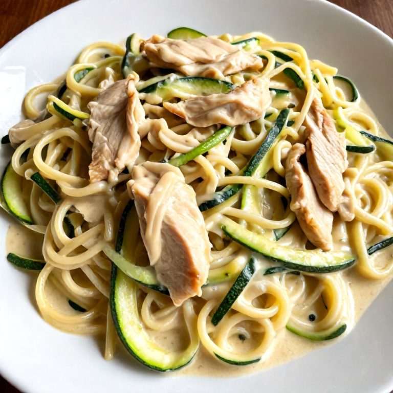 creamy zucchini noodle chicken alfredo