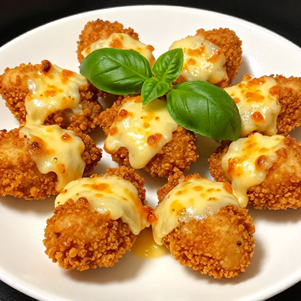 Plated Air Fryer Chicken Parmesan Bites