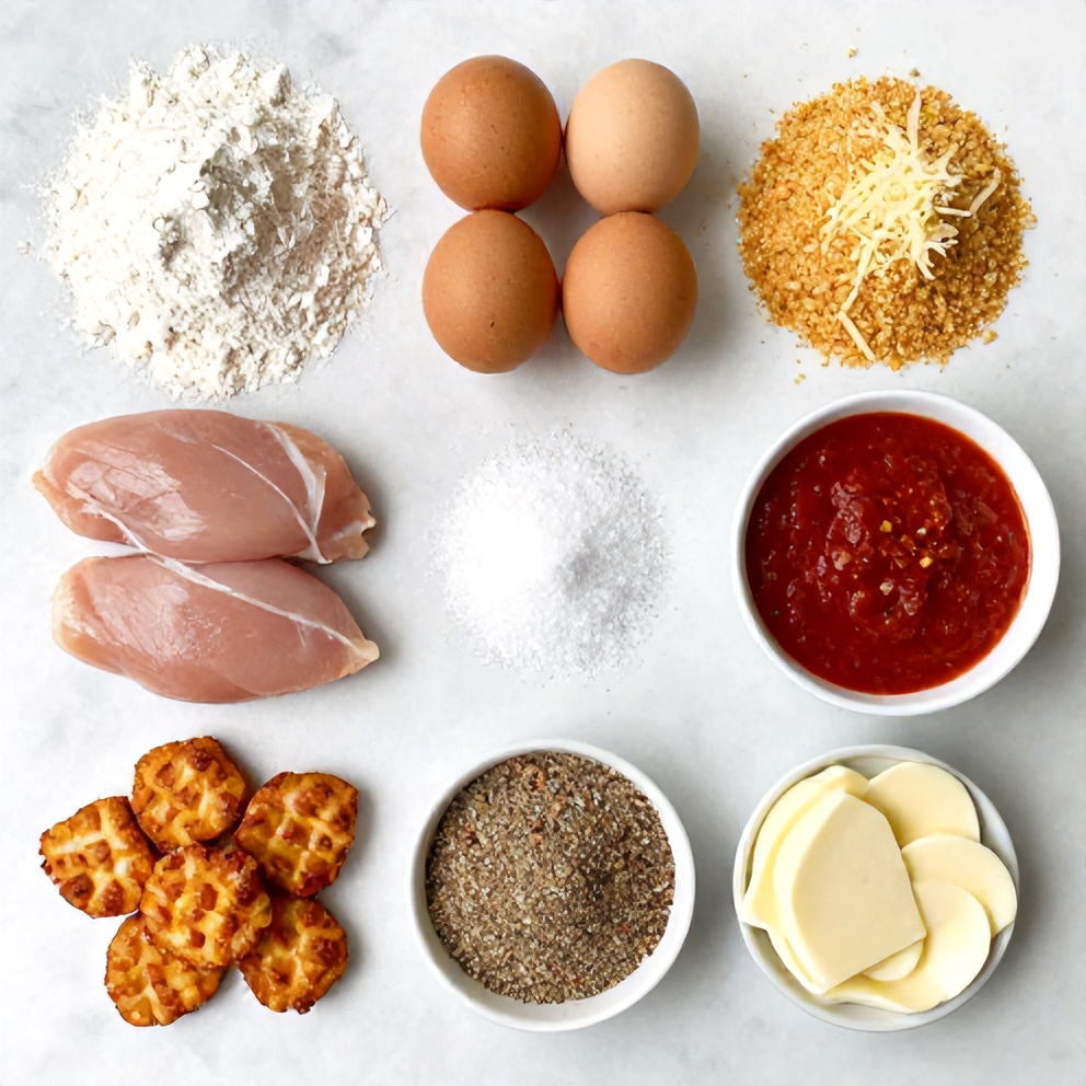 Raw Ingredients for Air Fryer Chicken Parmesan Bites