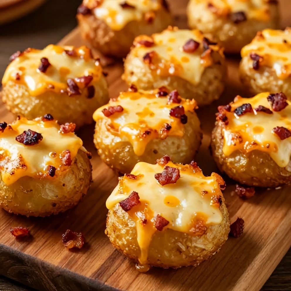 Plated Cheesy Bacon Potato Skins