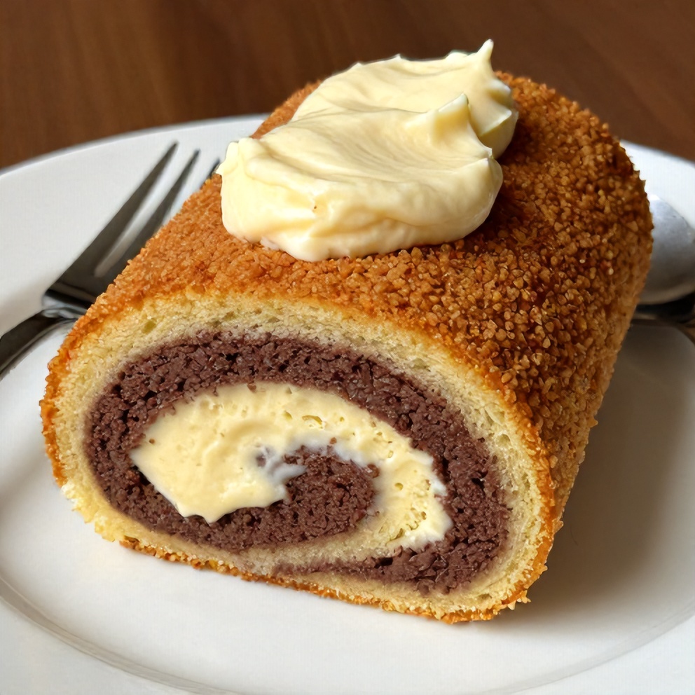 Crispy Chocolate Rolls with Creamy Vanilla Filling