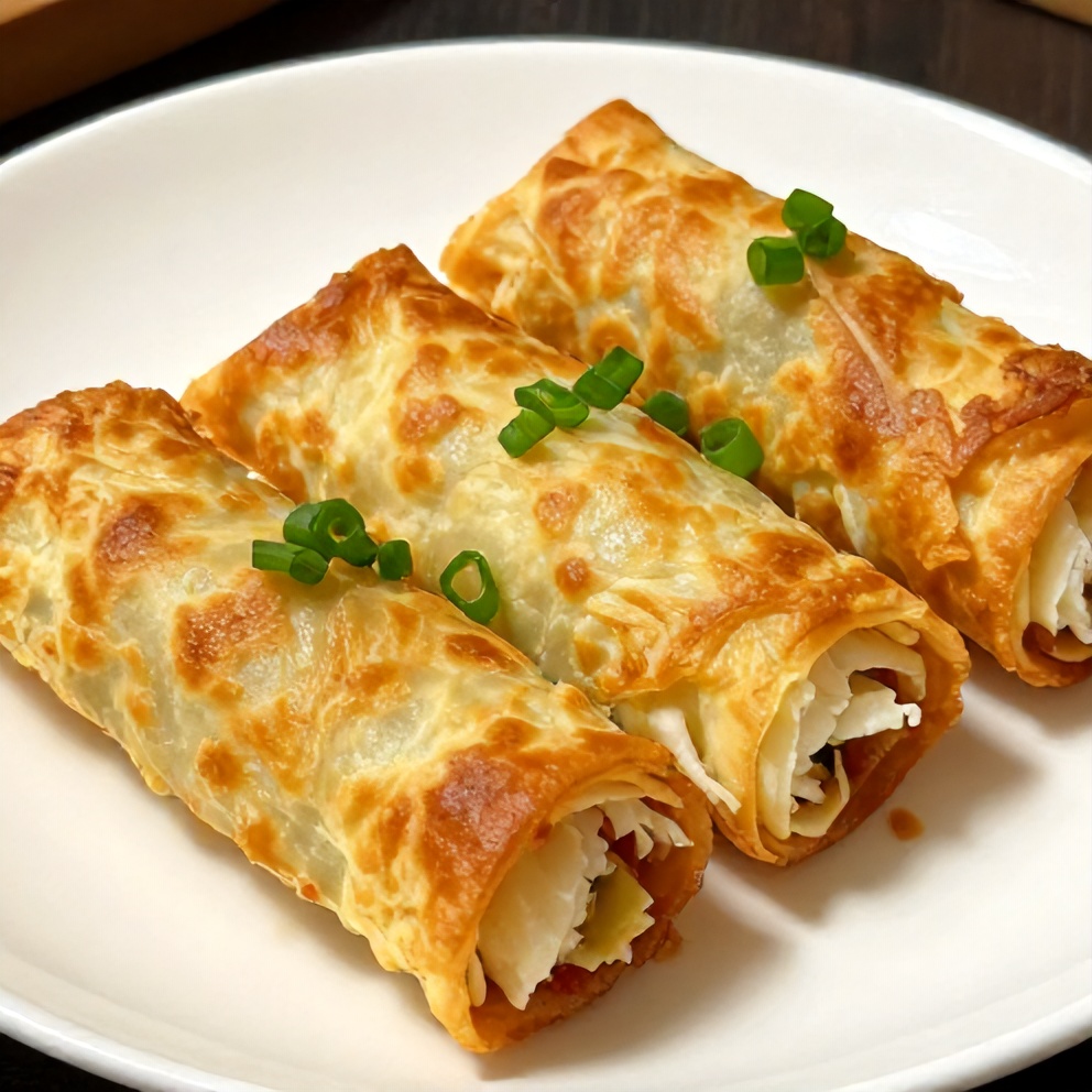Plated Crab Rangoon Pinwheels with Green Onion Garnish