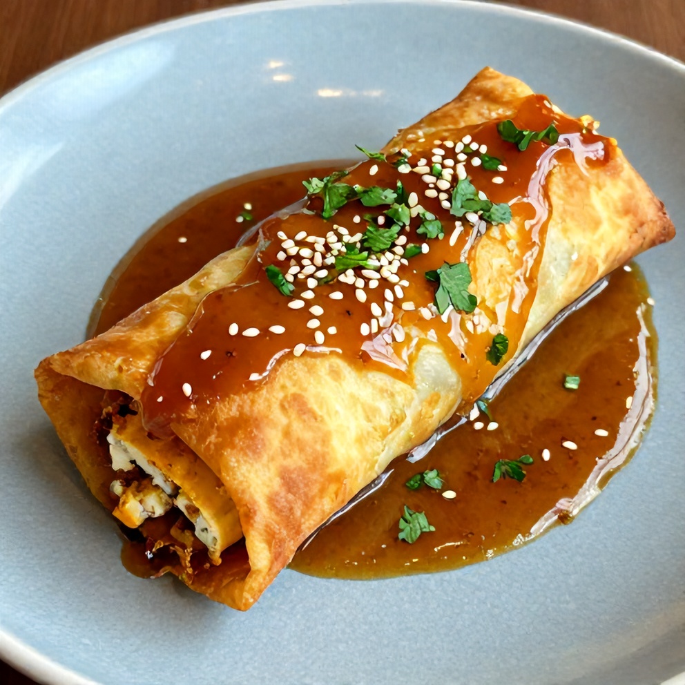 Crispy Feta Phyllo Rolls with Sweet Chili Honey Sauce