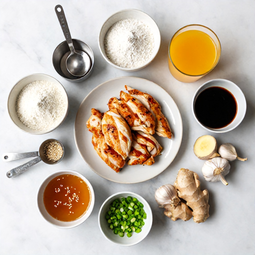 Ingredients for Crispy Gluten-Free Orange Chicken