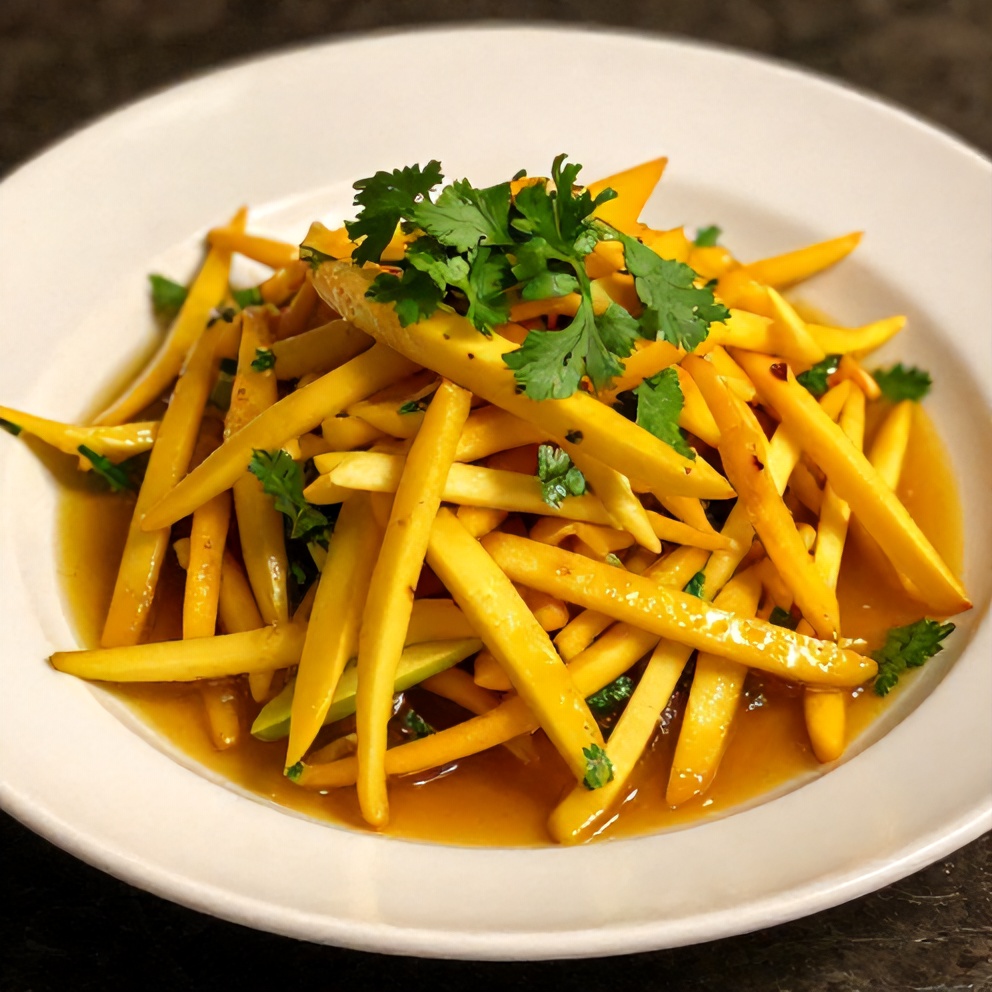 Plated Crispy Mango Slaw