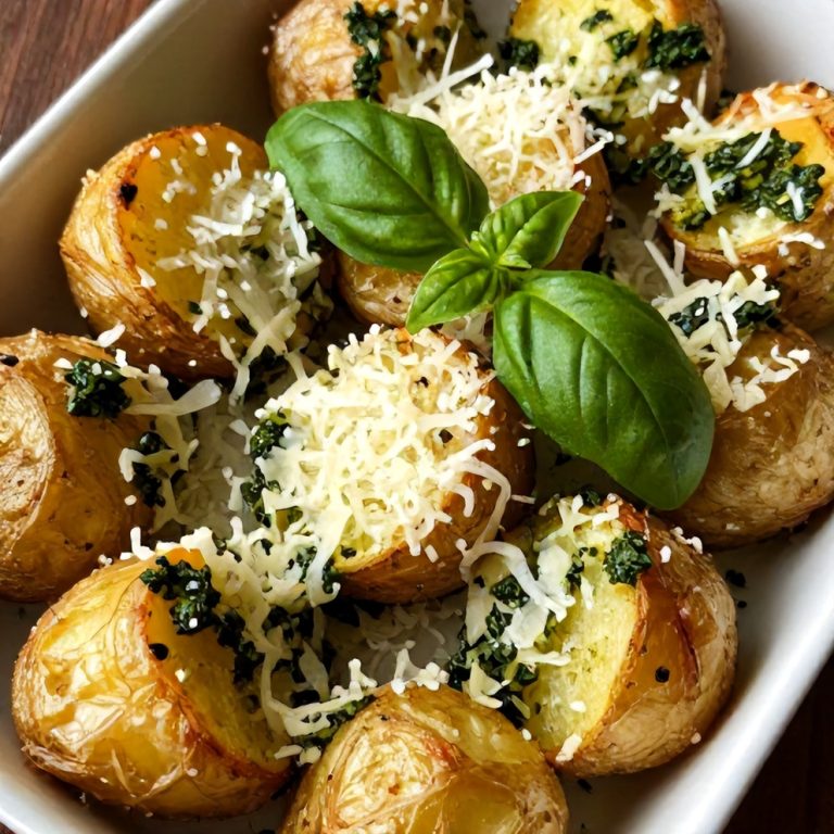 crispy parmesan pesto roasted potatoes