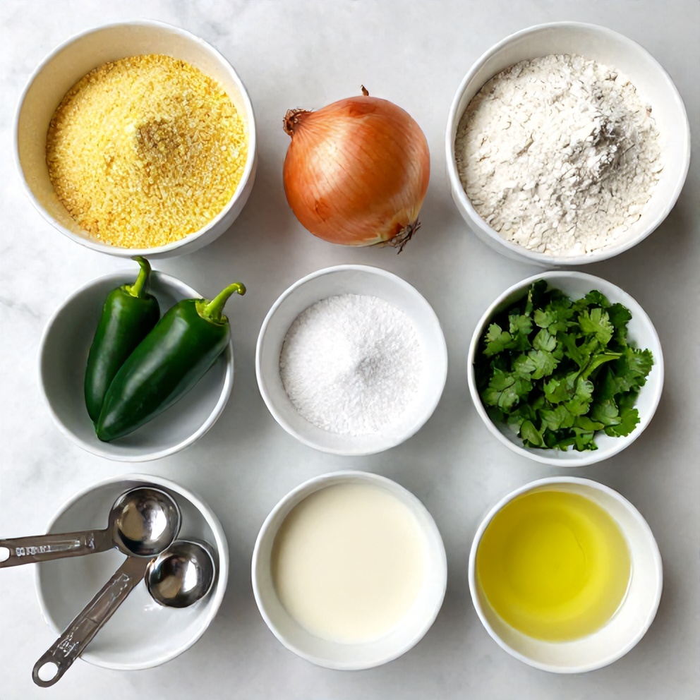 Raw ingredients for Crispy Southern Hushpuppies