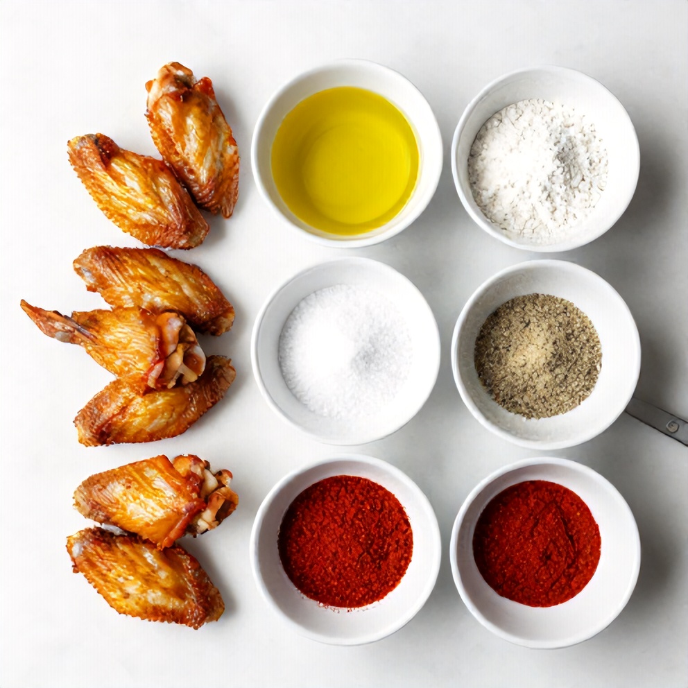 Raw Ingredients for Crispy Oven Baked Chicken Wings