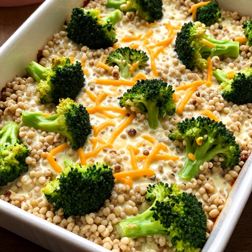 Easy Creamy Broccoli Quinoa Bake