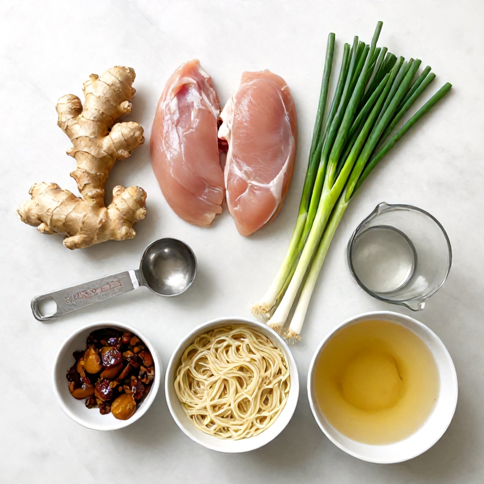 Ginger Scallion Chicken Noodle Soup Ingredients