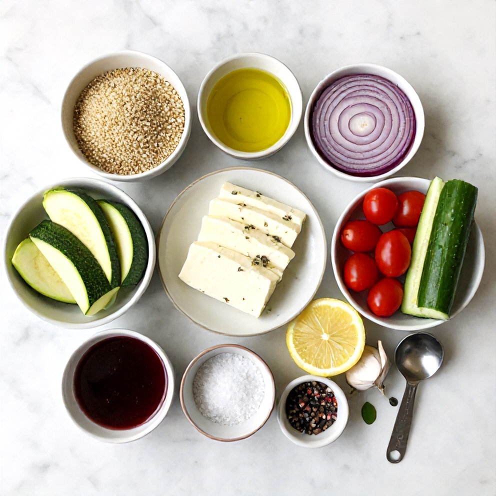 Greek Grain Bowl Ingredients