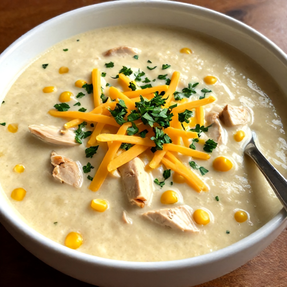 Bowl of Chicken and Corn Chowder
