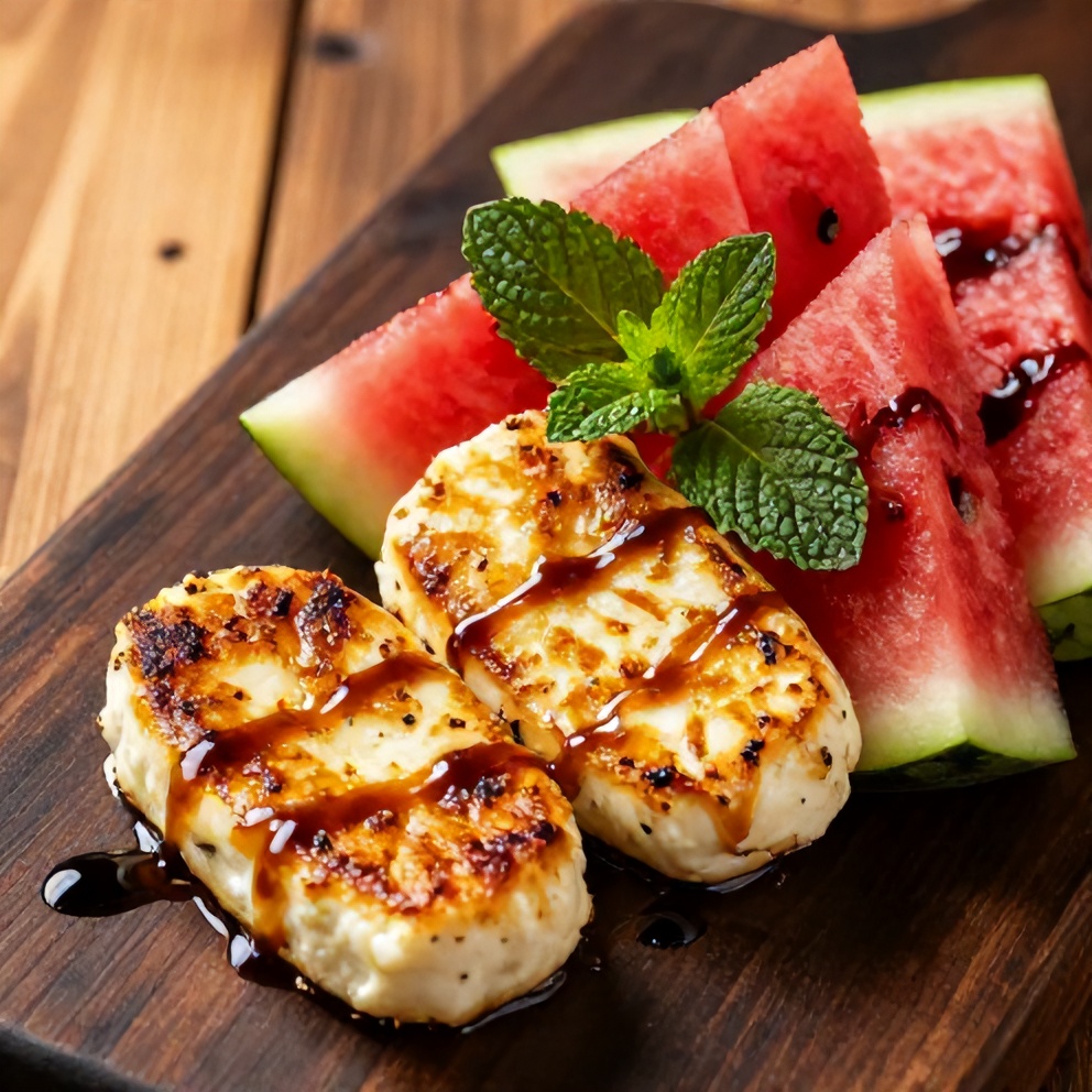 easy keto halloumi watermelon salad