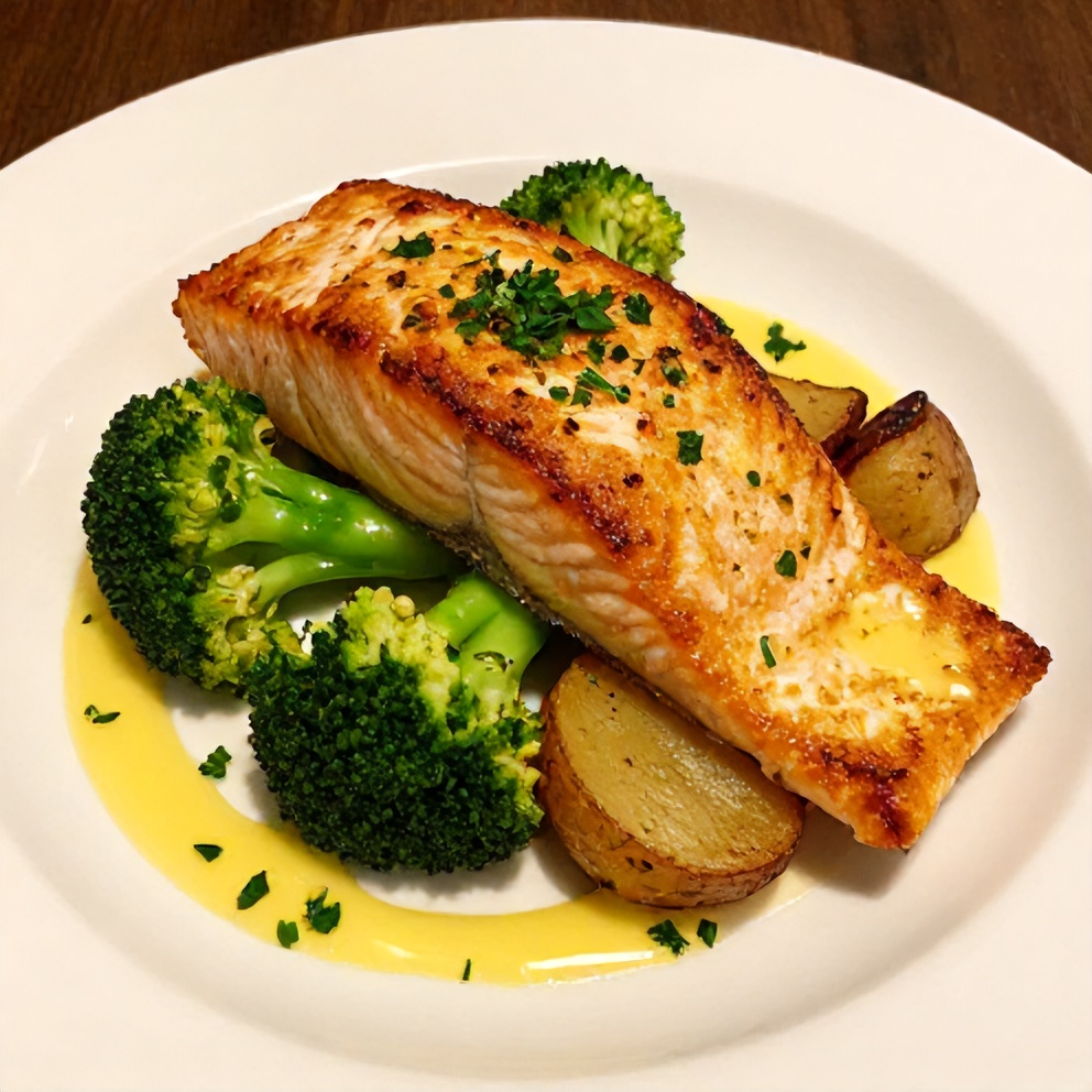 Plated Easy Lemon Butter Salmon