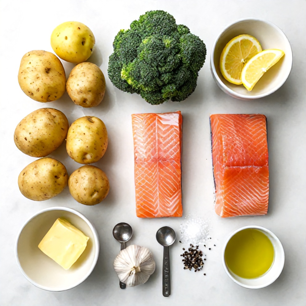 Raw ingredients for Easy Lemon Butter Salmon