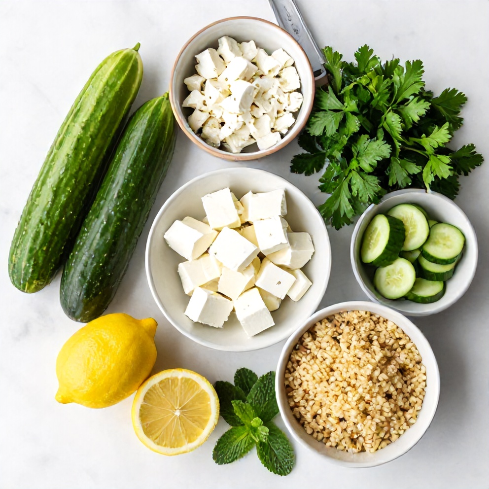 Lemon Cucumber Couscous Salad ingredients