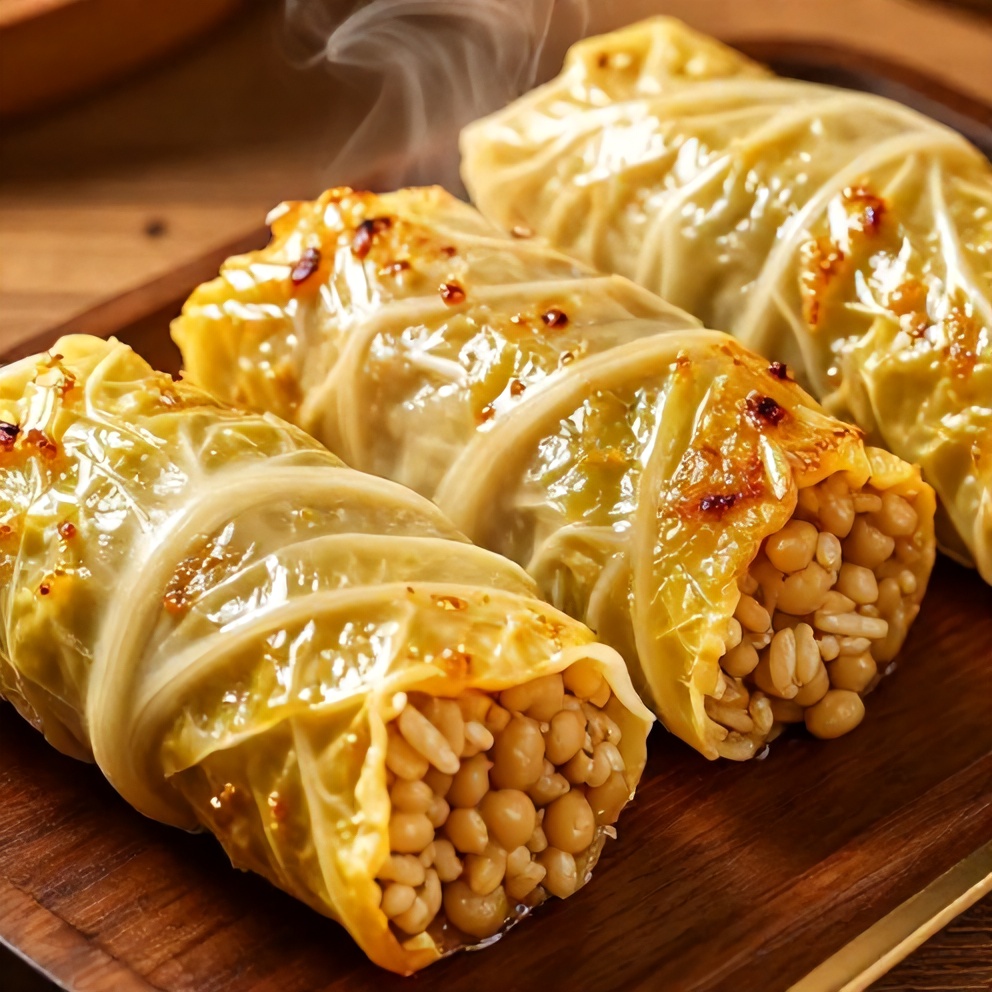 lentil and rice stuffed cabbage rolls