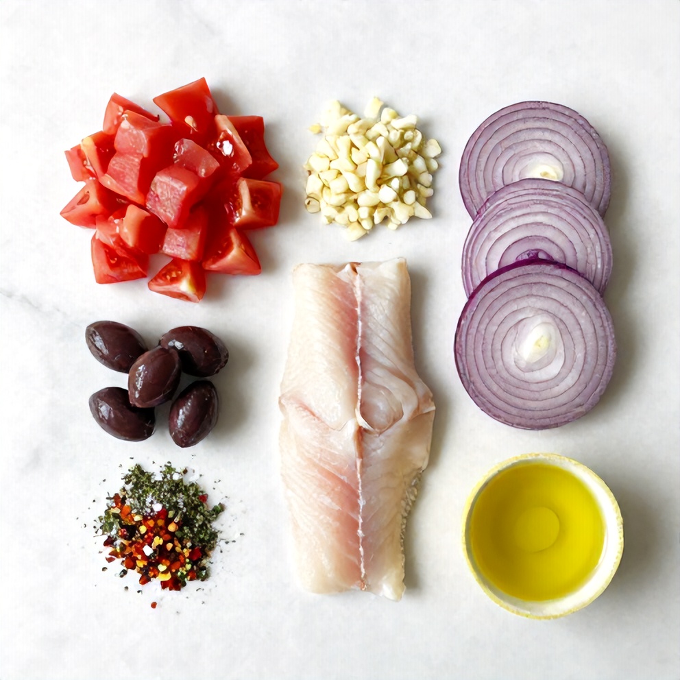 Mediterranean Baked Cod Ingredients