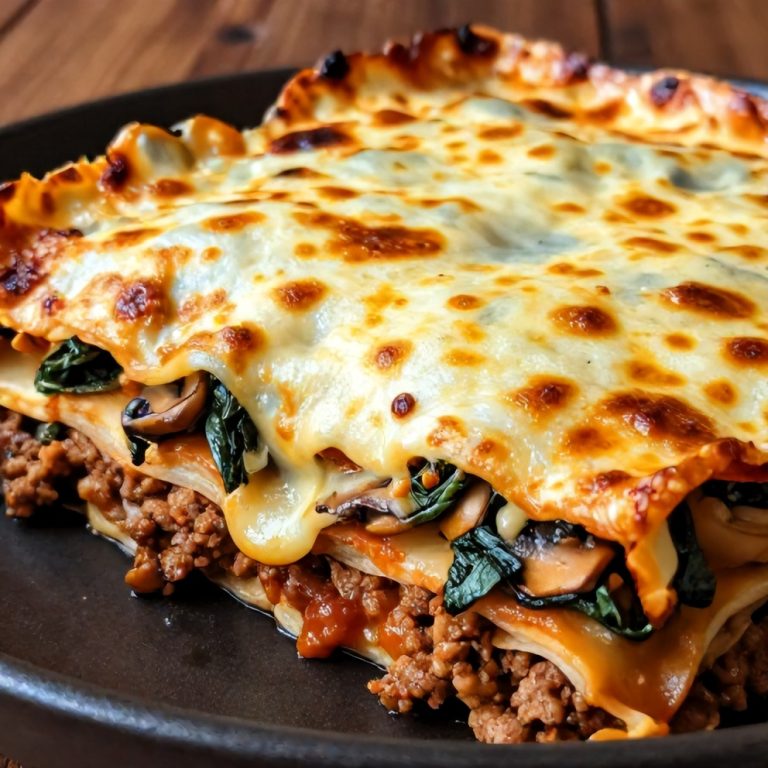 Easy Mushroom Spinach Lasagna