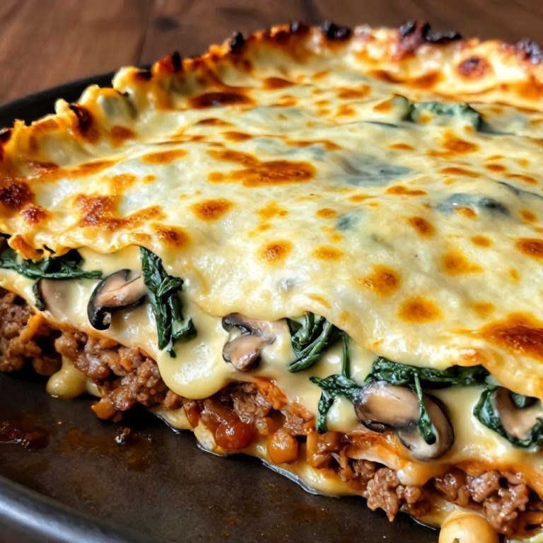 Easy Mushroom Spinach Lasagna