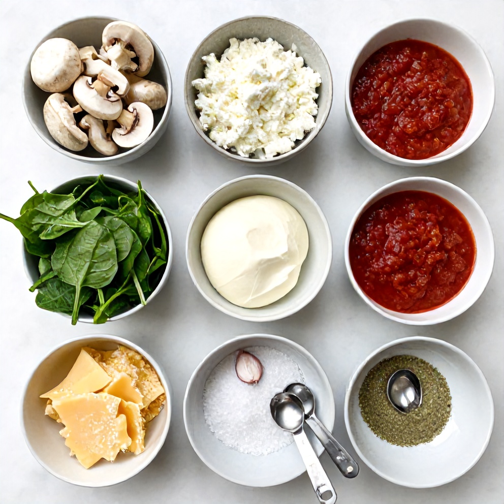 Mushroom Spinach Lasagna Ingredients