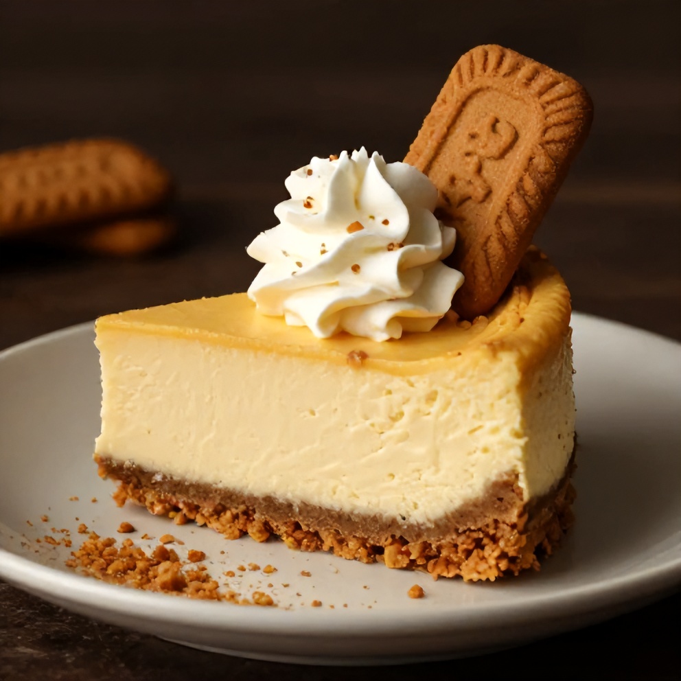 Individual Biscoff cheesecake cups on a plate