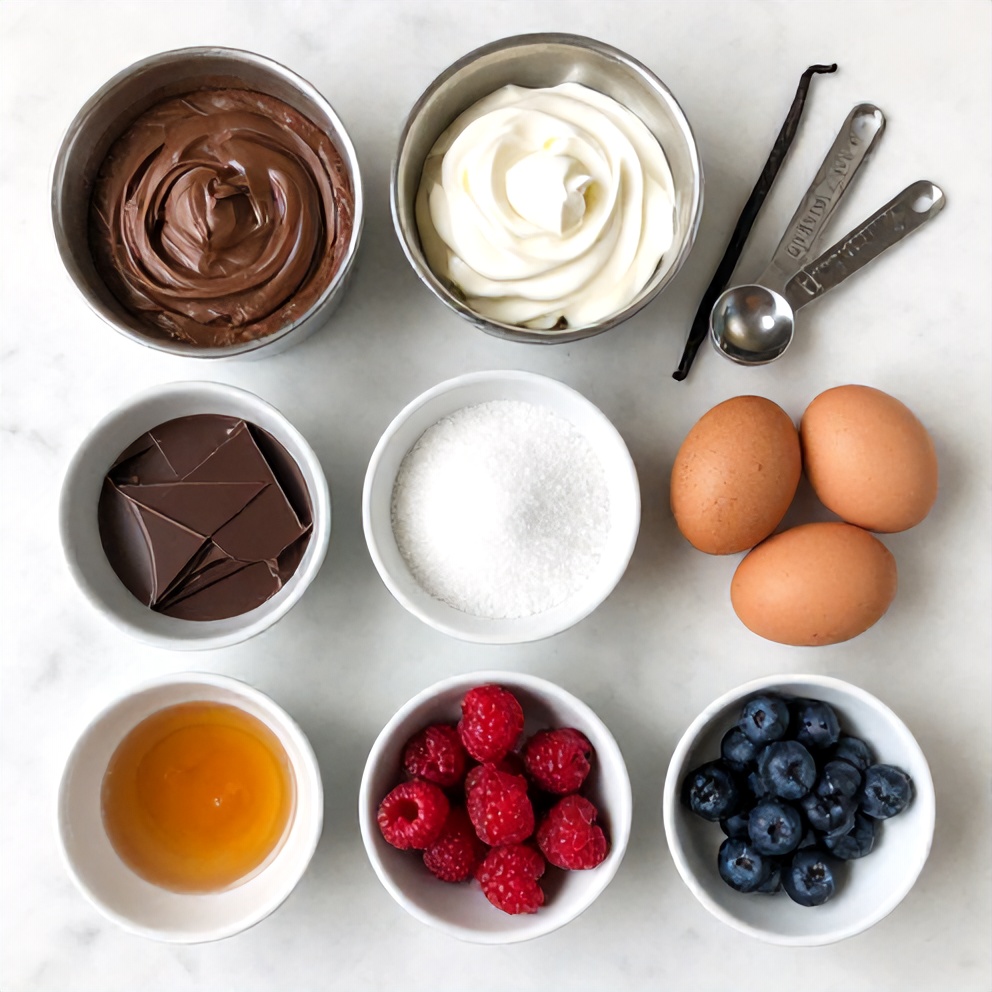 Ingredients for Easy No-Bake Chocolate Mousse