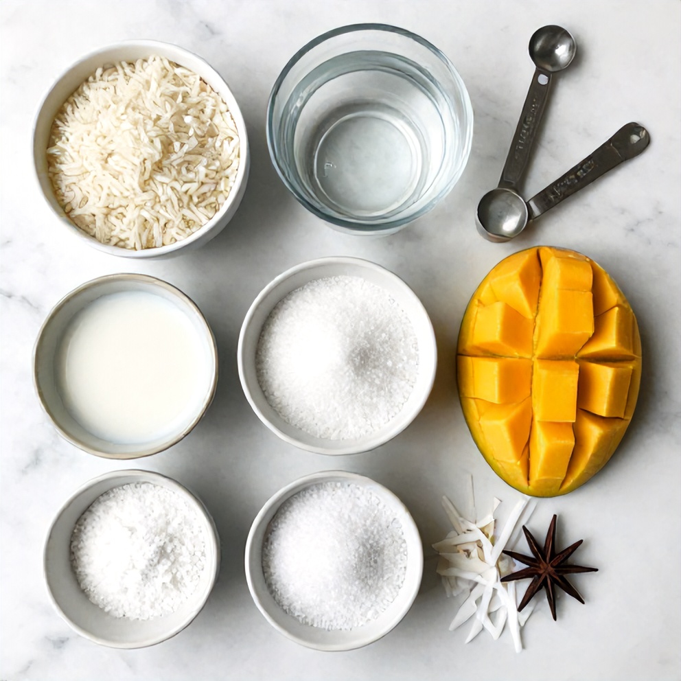 No-Bake Mango Coconut Rice Pudding Ingredients