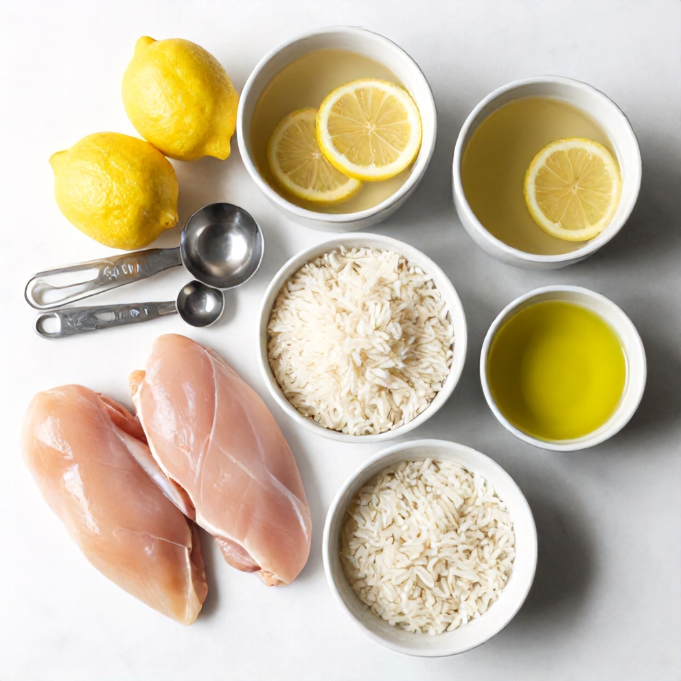 Raw Ingredients for One-Pan Lemon Chicken and Rice