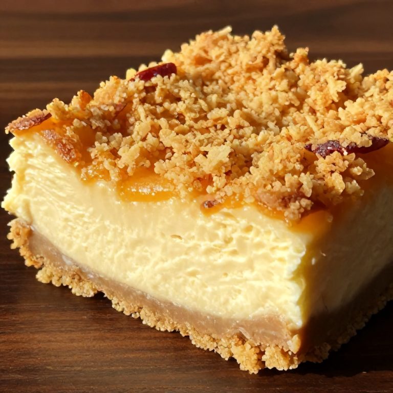 Easy Peach Cobbler Cheesecake Bars
