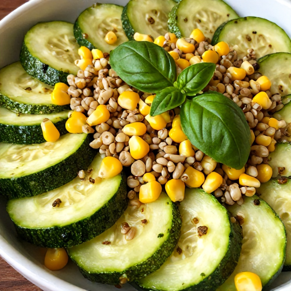 Easy Pesto Zucchini Corn Quinoa Salad